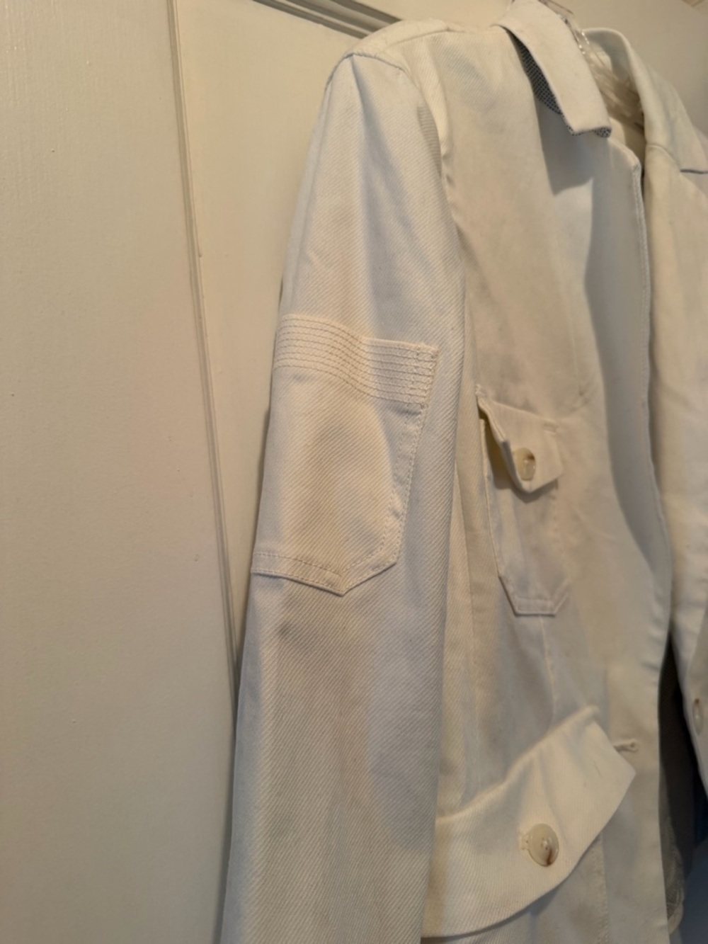 Anthropologie White Utility Blazer with Flap Pockets - Picture 4 of 6